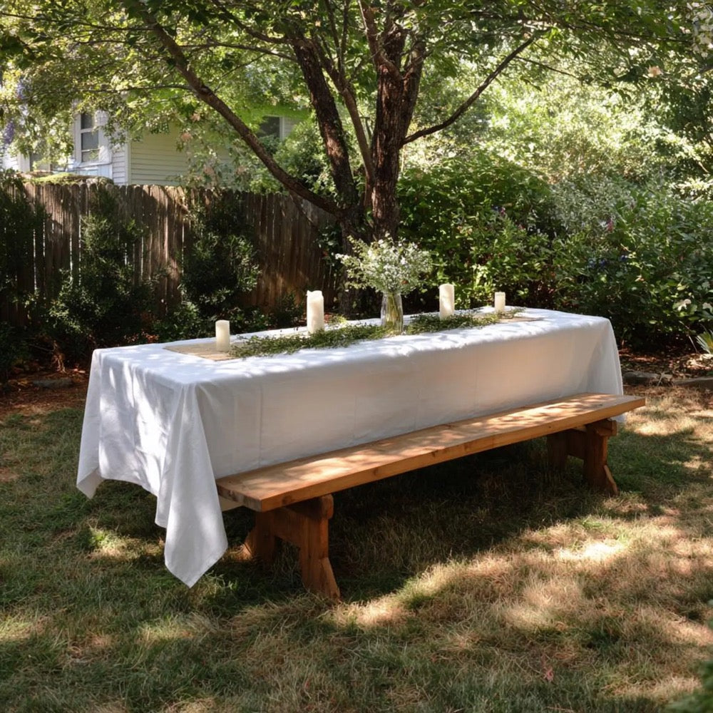 Organic Washed European Linen Tablecloth, Farmhouse Dining Cover, GOTS Certified