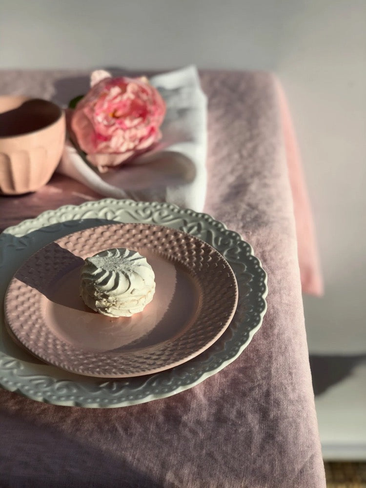 Pink Linen tablecloth, Romantic tablecloth, Custom tablecloth, Linen table cloth, tablecloths in many colors, Round tablecloth